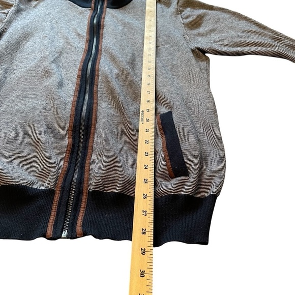 Daniel Bishop Collection Navy Trim-Zipup Cardigan sweater-100% Cotton-Size Large - Picture 3 of 15